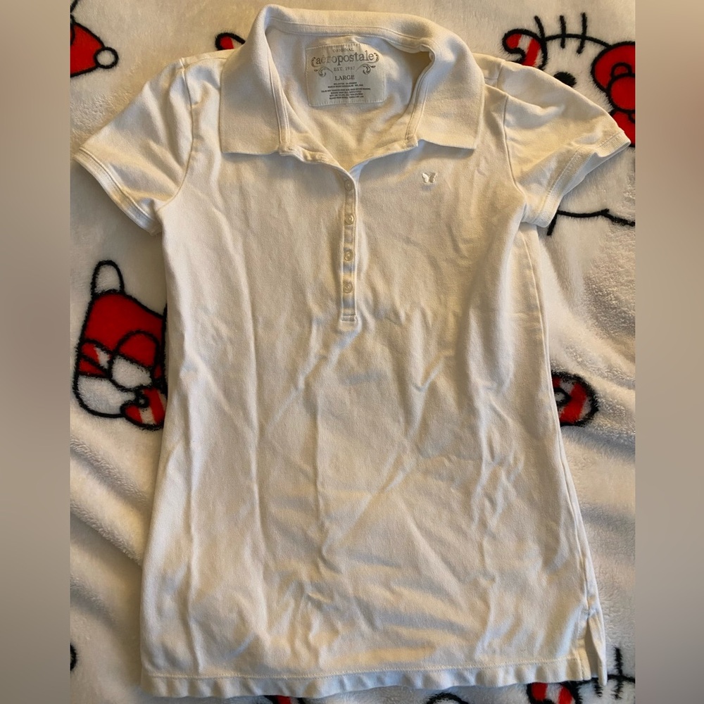 Y2K Aeropostale white polo